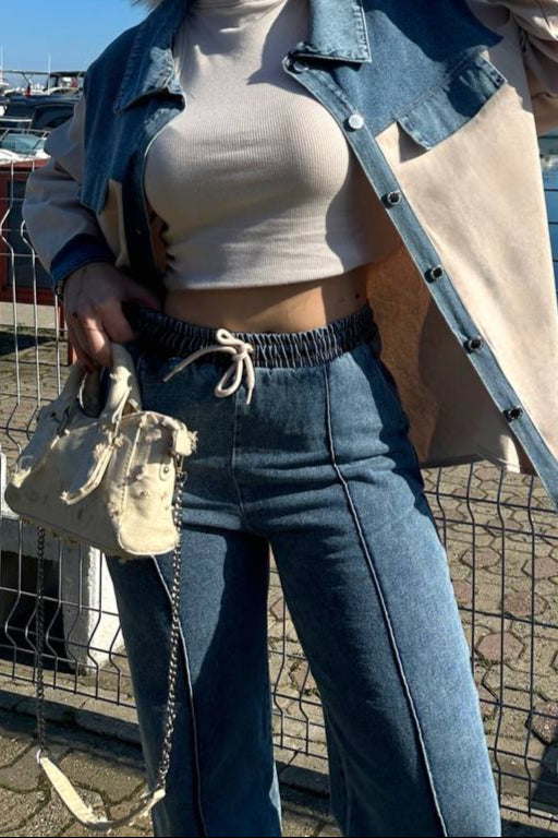 Denim Pantolon Beli Lastikli