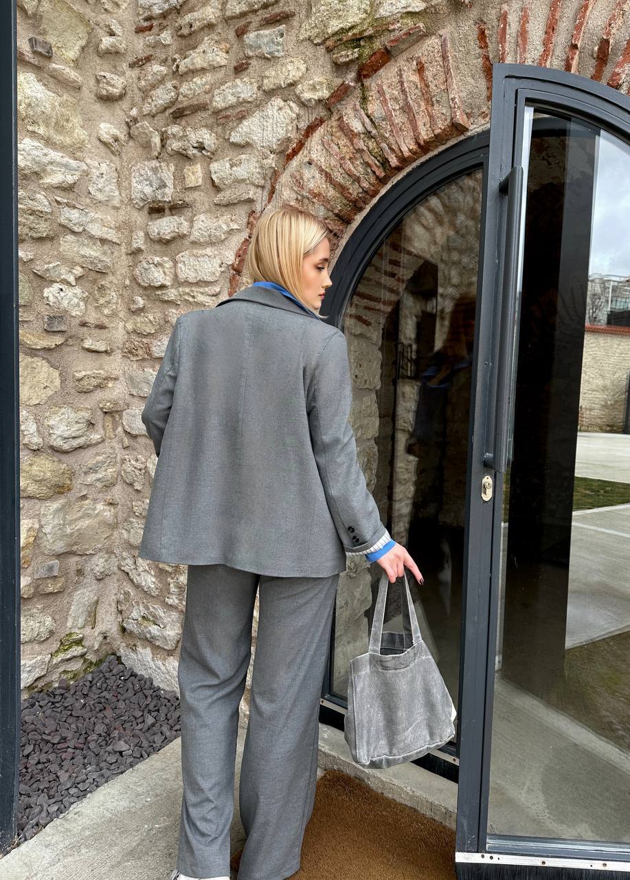 Minimalist Pamuklu Füme Ceket