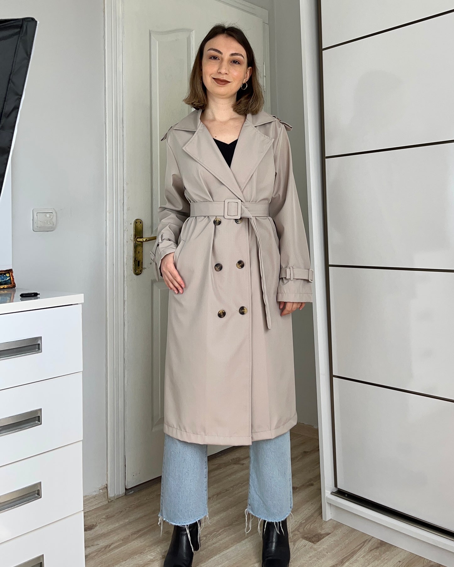 Astarsız Trençkot Taş
