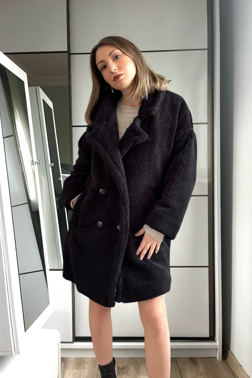 Peluş Teddy Bear Siyah Kaban