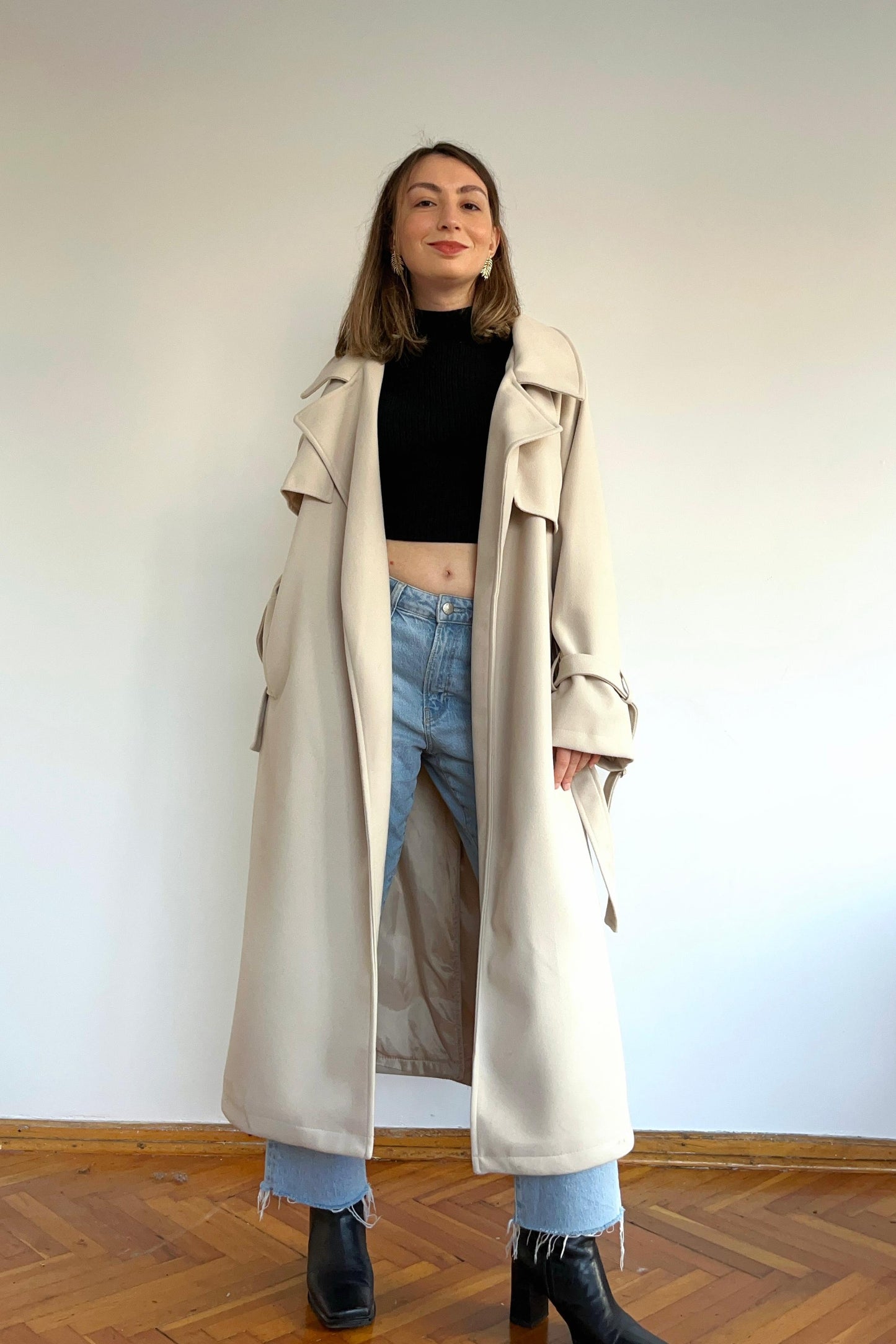 Yumuşak Dokulu Oversize Taş Kaban